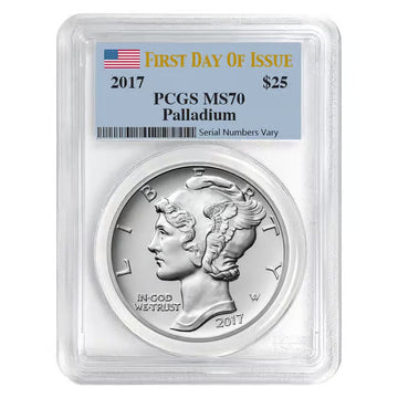 2017 1 oz Palladium American Eagle PCGS MS 70 First Day of Issue